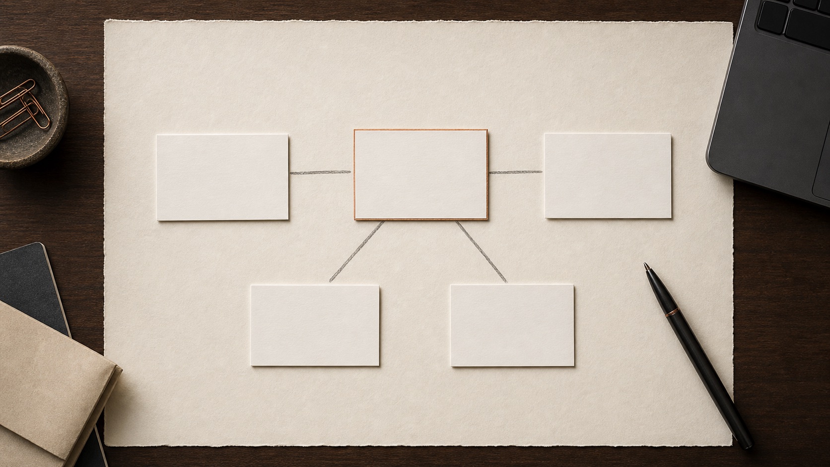 Blank workflow cards mapped before tools are chosen